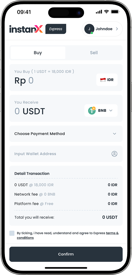 InstanX mockup screen 3